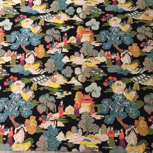 Asian design hand crafted vintage curtain panels